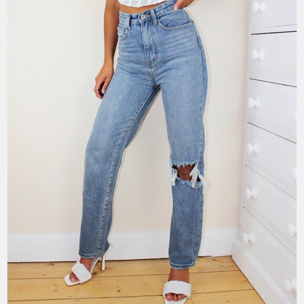 PLT Open Knee Straight Leg Jean